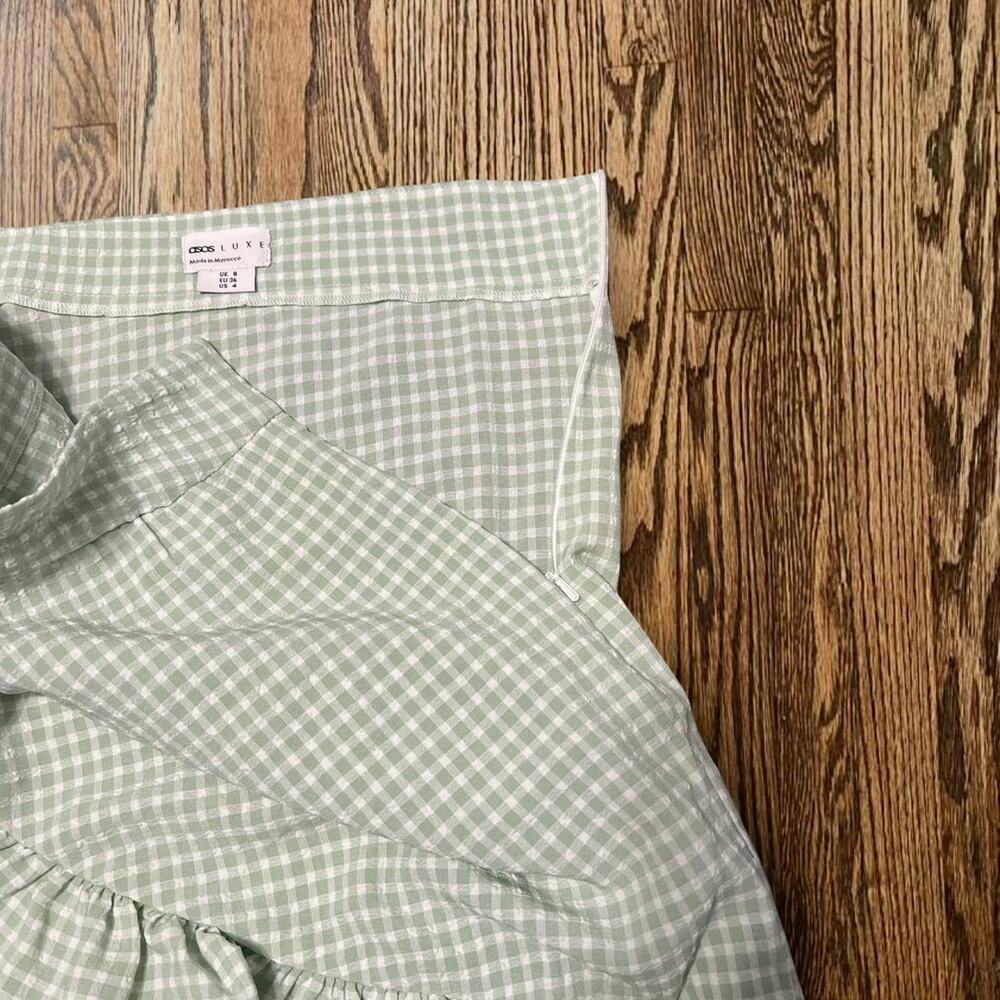 green and white checkered gingham skirt - Picture 4 of 6
